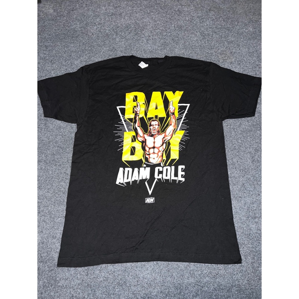 AEW Adam Cole Bay Bay Graphic T-Shirt Black Mens Large Tultex 202